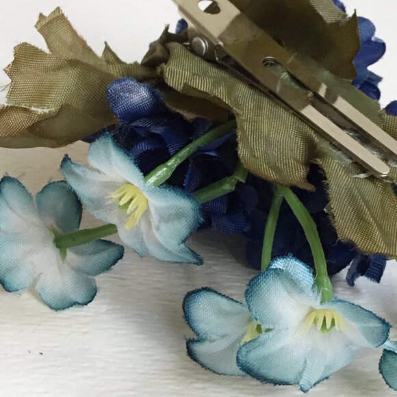 Vintage Millinery Flower Floral Handmade Hair Clips Set of 5 - Picture 6 of 11